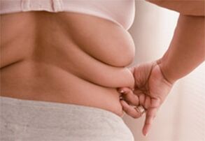 The folds of fat on the side