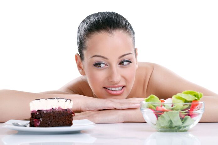 cakes and salads in the diet